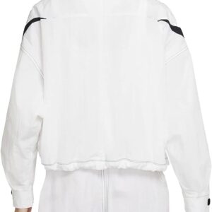 Nike Women's Sportswear Swoosh Repel Oversized Jacket Size (as1, alpha, s, regular, regular, White/Black Swoosh, Small)