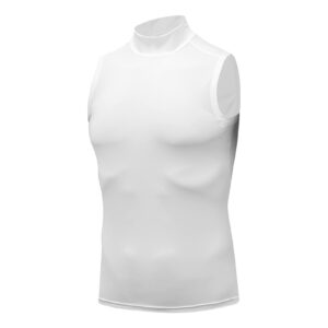 Compression Shirt Men Fitness Compression Tank Top Sleeveless Shirt Quick Dry Bodybuilding Workout Running Vest White M