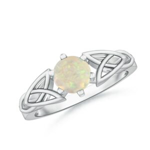 Angara Natural 0.5 Ct Opal Knot Ring for Women in Sterling Silver (Grade-AAA | Size-6mm) | October Birthstone, Birthday, Engagement, Anniversary Jewelry Gift For Women