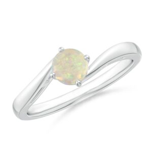 angara natural 0.5 ct opal classic ring for women in sterling silver (grade-aaa | size-6mm) | october birthstone, birthday, engagement, anniversary jewelry gift for women