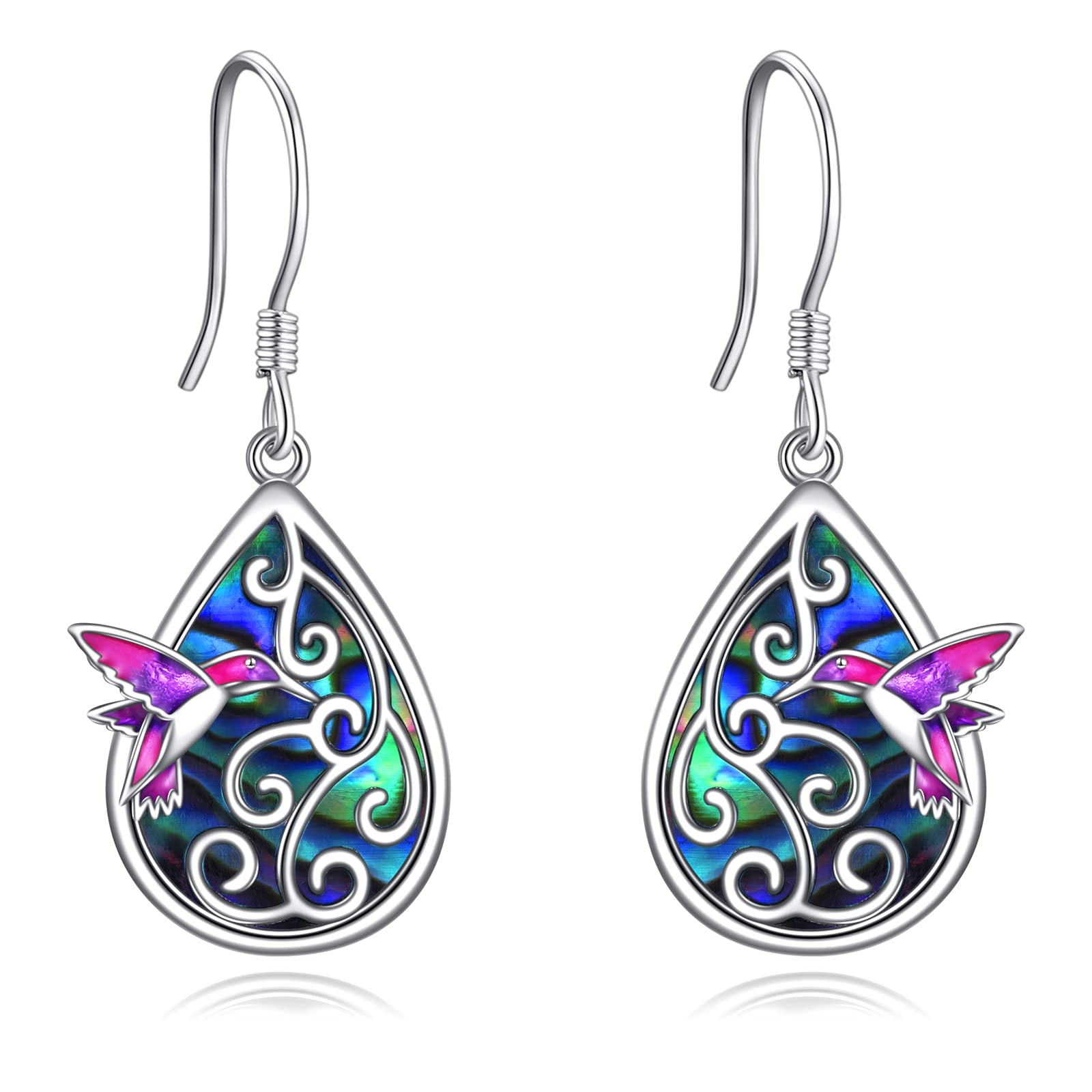 Hummingbird Earrings 925 Sterling Silver Filigree Dangle Earrings Hummingbird Jewelry Gift for Women