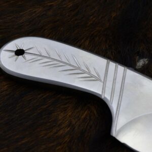 DKONLY-BLADES USA: 6.3" Custom Designed Hand-forged D2 Steel Hunting Blank Blade/Skinner Knife (i1x) (Handle Style: Flower)