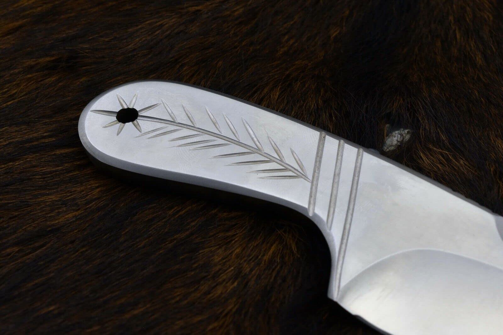 DKONLY-BLADES USA: 6.3" Custom Designed Hand-forged D2 Steel Hunting Blank Blade/Skinner Knife (i1x) (Handle Style: Flower)