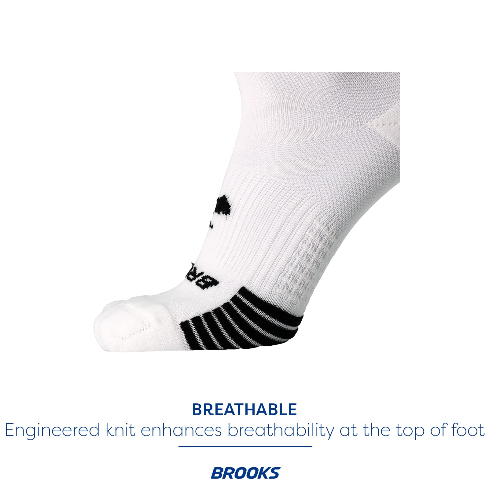 Brooks Ghost Lite Crew Socks I Performance Running, Comfort Fit with Arch Support for Men & Women (2-Pack Set) - White - Large