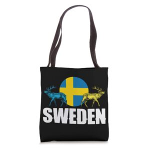 sweden swedish sweden national animal silhouettes tote bag