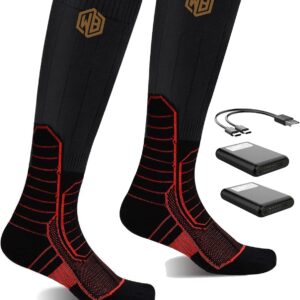 4000mah Rechargeable Heated Socks, Electric Socks for Men Women, Foot Warmers for Women Hunting Skiing Cycling Camping Hiking Ski Sock - XL