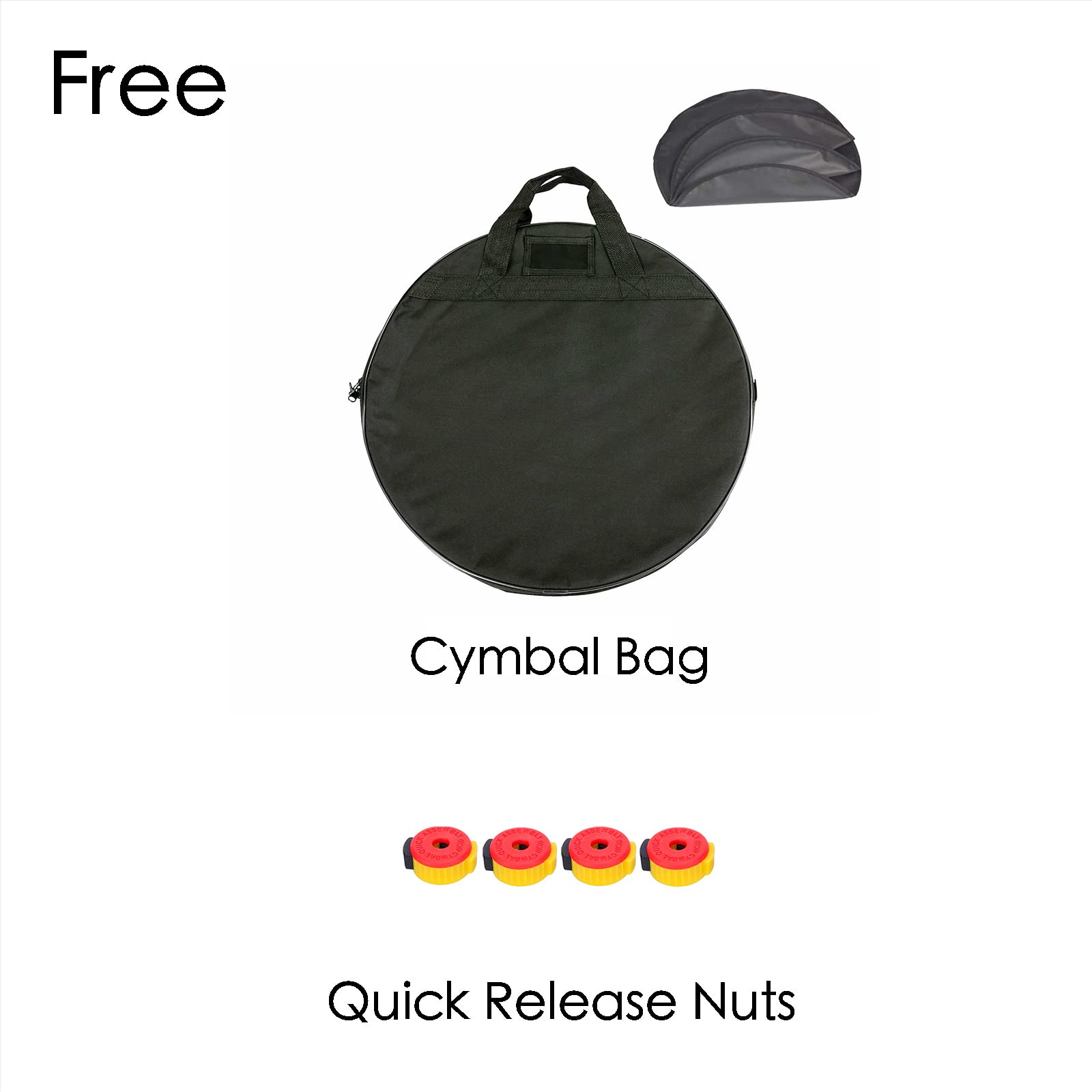 Low Volume Cymbal Pack, Quiet Cymbal Set 14''/16''/18''/20'' (5 Pcs, Matte Golden) | FREE Cymbal Bag included