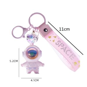 Vlmazlm Pretty keychains Astronaut Kawaii Key Chain with Sunset Light, Astronaut Cute Keychains Pendant Car Keychains (pink)