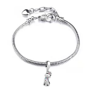 NARTGO Miss Cat Charm Compatible with Pandora Charms Bracelets