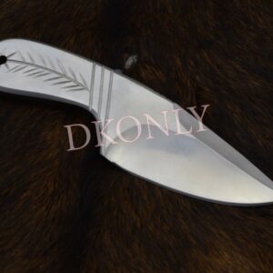 DKONLY-BLADES USA: 6.3" Custom Designed Hand-forged D2 Steel Hunting Blank Blade/Skinner Knife (i1x) (Handle Style: Flower)