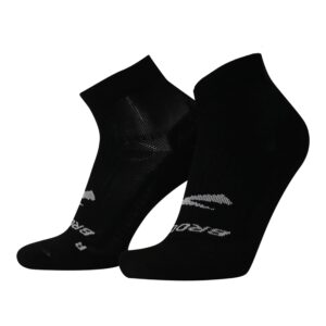 brooks ghost quarter socks i performance running cushioned socks with arch support for men & women - black - large