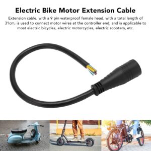 VGEBY Electric Bike Connecting Cable, Motor Convert Extension Cord 9 Pin 31cm with Waterproof Female Connector Electric Accessories