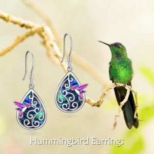 Hummingbird Earrings 925 Sterling Silver Filigree Dangle Earrings Hummingbird Jewelry Gift for Women