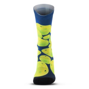 TribeStores Crew Pickleball Socks - Moisture-Wicking Men's Athletic Socks for Pickleball, Tennis, Running, Workout, Hiking, Cycling - Poly Nylon Blue Tube Socks for Men and Women (Small - Medium)