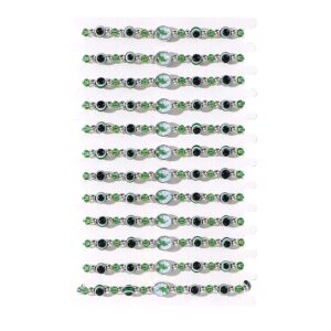 Uarein Saint Benedict/Saint Jude Beaded Bracelet for Women Men.Adjustable Braided Rope Bracelet Evil Eye Bracelet Luck Bracelet for Family 3Pcs (Green1)