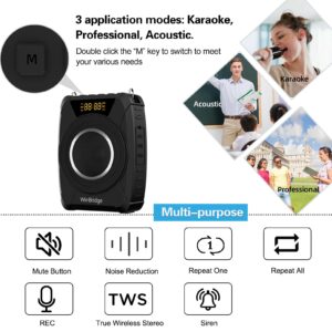 20W Bluetooth Voice Amplifier Wireless Microphone for Teachers, Portable Waterproof Voice Amplifier for Teaching, Speaking, Classroom, Personal Mic Headset and Speaker System M801