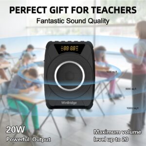 20W Bluetooth Voice Amplifier Wireless Microphone for Teachers, Portable Waterproof Voice Amplifier for Teaching, Speaking, Classroom, Personal Mic Headset and Speaker System M801