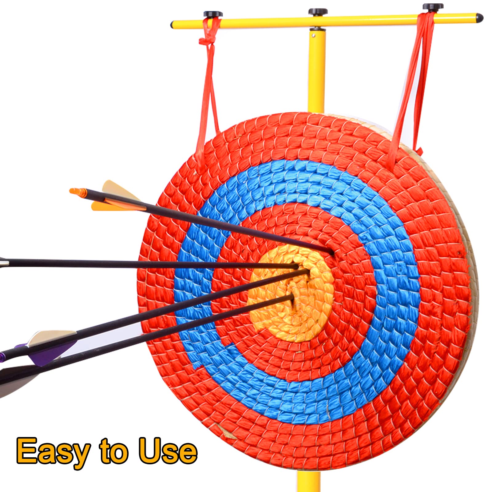 VNAKER Folded Archery Target Stand and Round Straw Archery Target Sets - Easy to Install and Carry