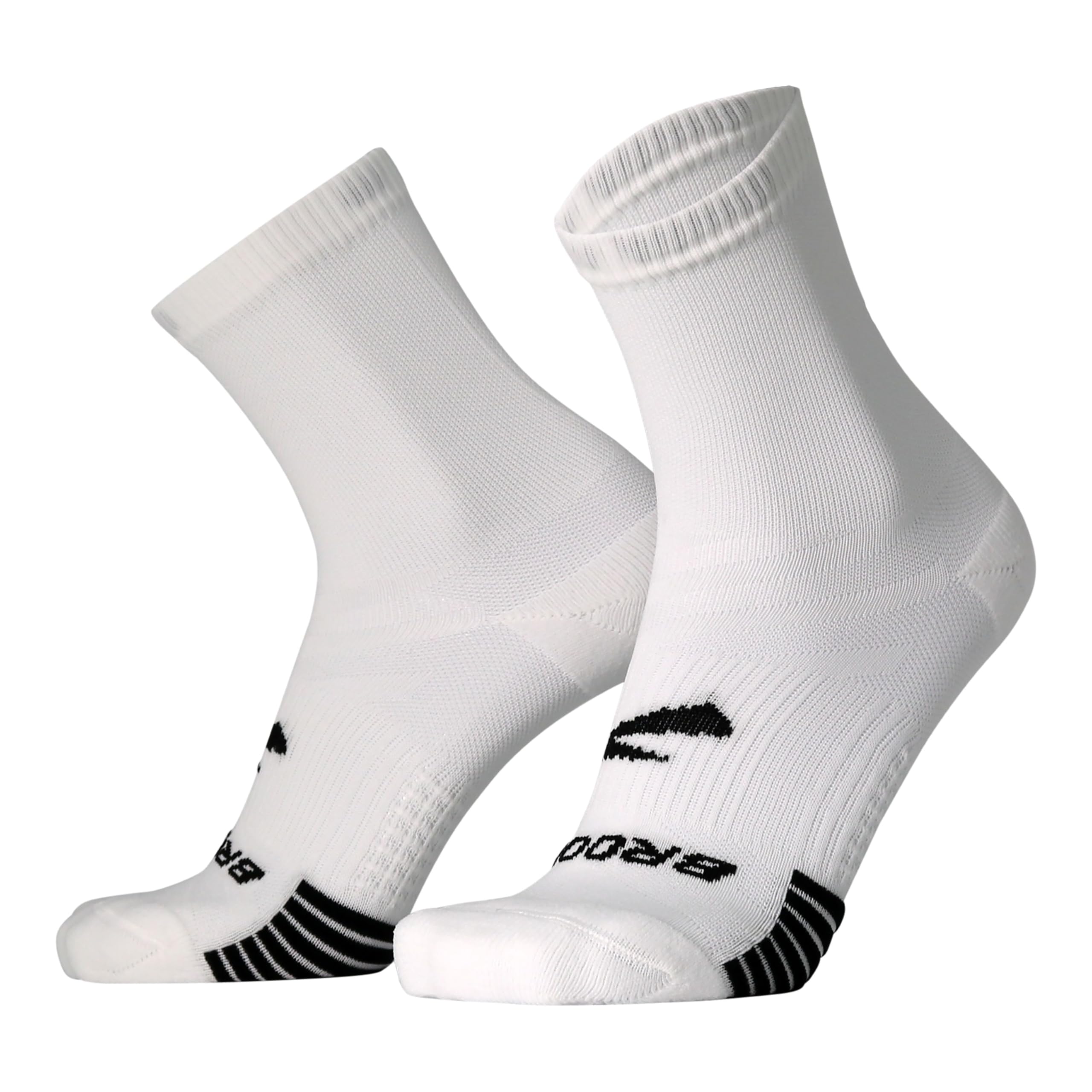 Brooks Ghost Lite Crew Socks I Performance Running, Comfort Fit with Arch Support for Men & Women (2-Pack Set) - White - Large