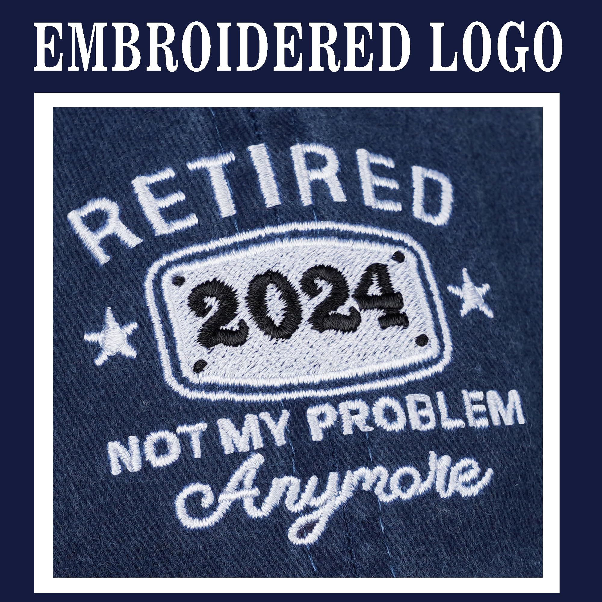 Retirement Gifts for Men Women Hat Retired 2024 Not My Problem Anymore Baseball Cap Blue