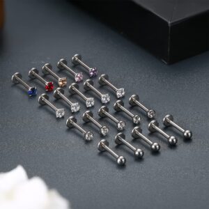 FIBO STEEL 16G Threadless Push in Lip Rings for Women Surgical Steel Nose Rings Studs Labret Monroe Tragus Helix Cartilage Earrings Medusa Piercing Jewelry 8mm