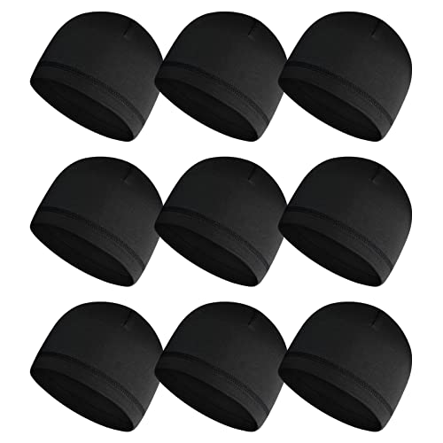 Graunton Skull Caps 9Pcs Helmet Liner Cooling Sweat Wicking Beanie Hats for Men Women, Football Cycling Running Hats, Soft,Breathable, Stretchable and Portable