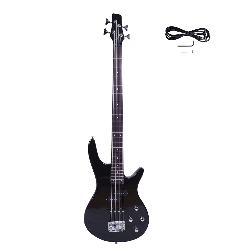 Exquisite Stylish Bass Guitar - IB Bass with Power Line and Wrench Tool - Rosewood Fingerboard - Professional Bass Guitar With 4 Thicker Strings And Larger String Tension - Sunset Color