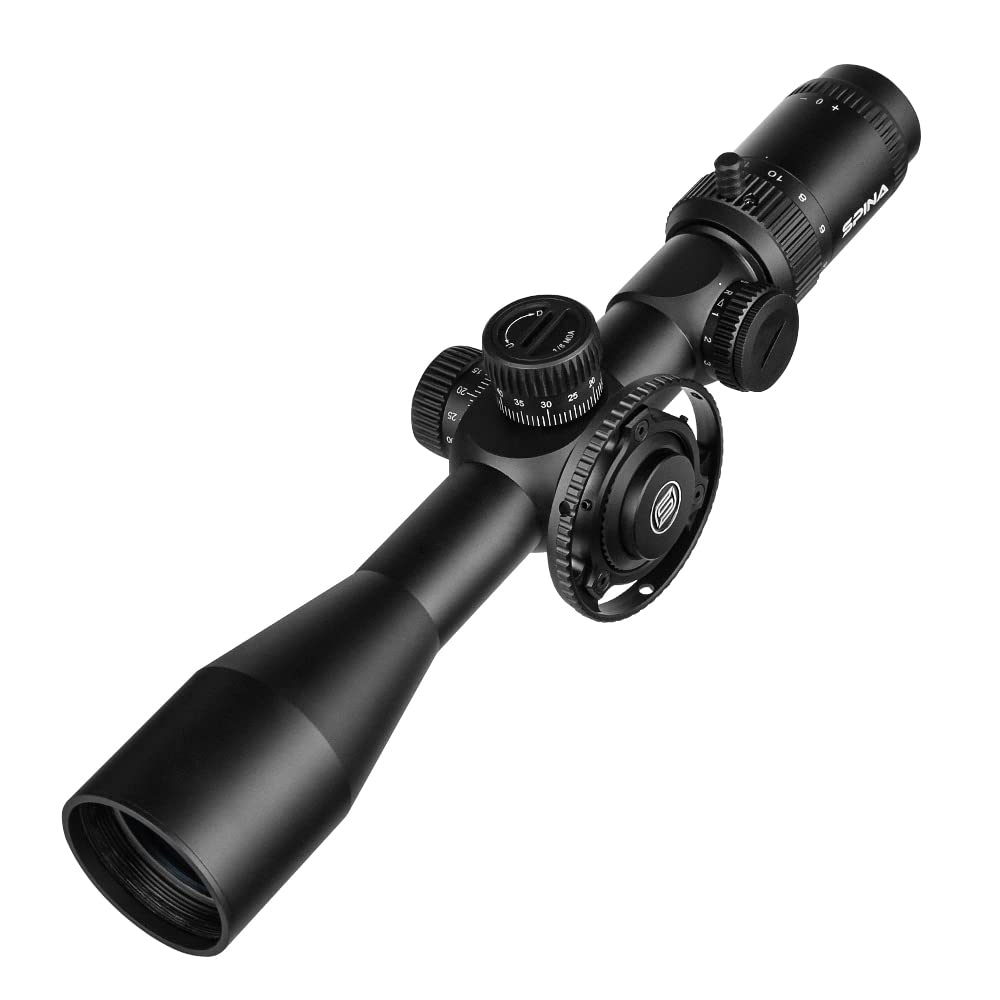 SPINA OPTICS 4-16x44 FFP First Focal Plane Riflescopes with Mil-dot Reticle and Parallax Adjustment, Waterproof, Fogproof Black Rifle Scope, 30mm Tube (with 11mm mounts)