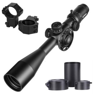 SPINA OPTICS 4-16x44 FFP First Focal Plane Riflescopes with Mil-dot Reticle and Parallax Adjustment, Waterproof, Fogproof Black Rifle Scope, 30mm Tube (with 11mm mounts)