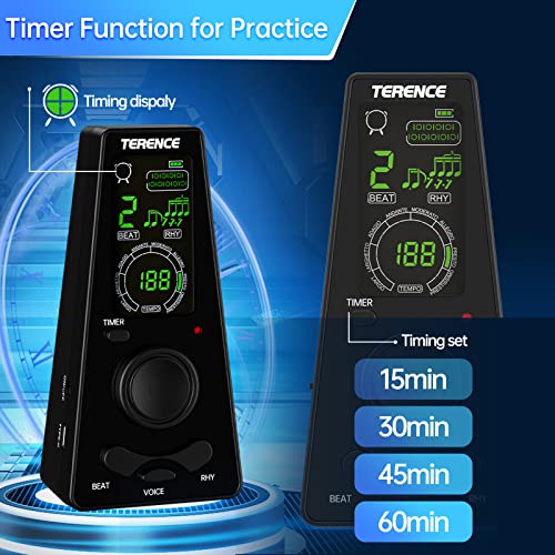 Digital Metronome with Timer, Electronic Vocal Metronome for Piano Guitar Violin and Other Instrument, Adjustable and Timed