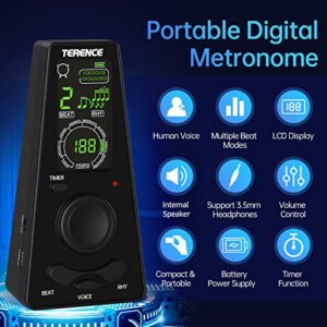 Digital Metronome with Timer, Electronic Vocal Metronome for Piano Guitar Violin and Other Instrument, Adjustable and Timed