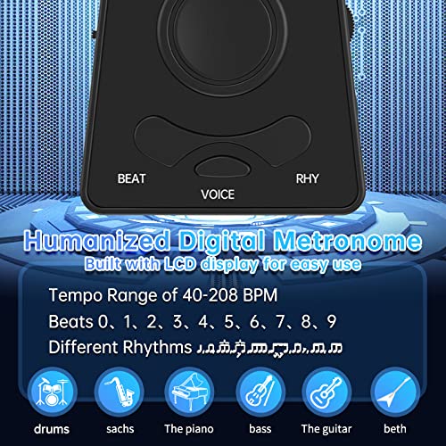 Digital Metronome with Timer, Electronic Vocal Metronome for Piano Guitar Violin and Other Instrument, Adjustable and Timed