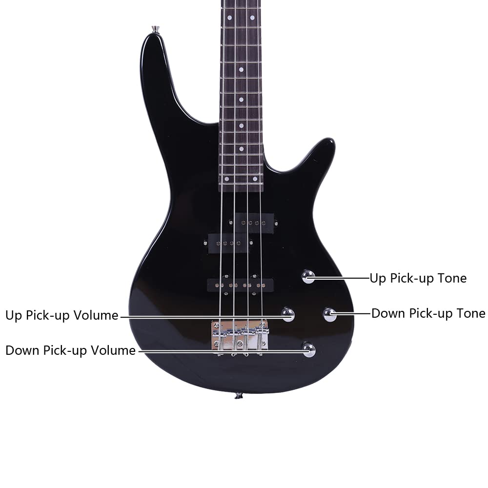 Exquisite Stylish Bass Guitar - IB Bass with Power Line and Wrench Tool - Rosewood Fingerboard - Professional Bass Guitar With 4 Thicker Strings And Larger String Tension - Sunset Color