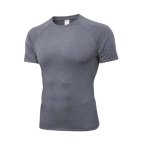 Mens Compression Shirts Running T-shirt Breathable Sport Shirts Short Sleeve Compression Shirt Tights Quick Dry Tee White XL