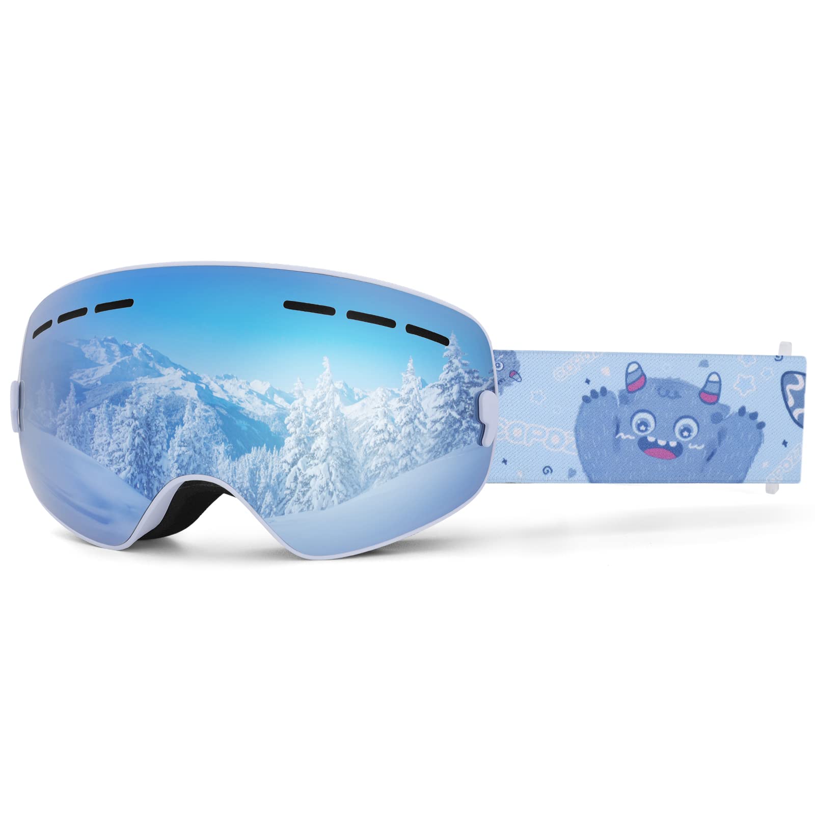 COPOZZ Ski Goggles Kids, Youth Snowboard Goggles for Boys Girls Toddler Age 2-12,OTG UV400 Helmet Compatible Skiing Equipment