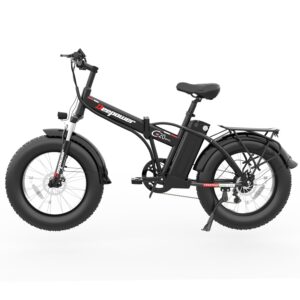 IDOTATA G20Pro Electric Bike, 1000W Motor, 20" Fat Tire Electric Folding Bicycle,48V 12.8AH Removable Battery, 30MPH 7 Speed Gears, Lockable Fork Suspension, Mountain EBike for Adults