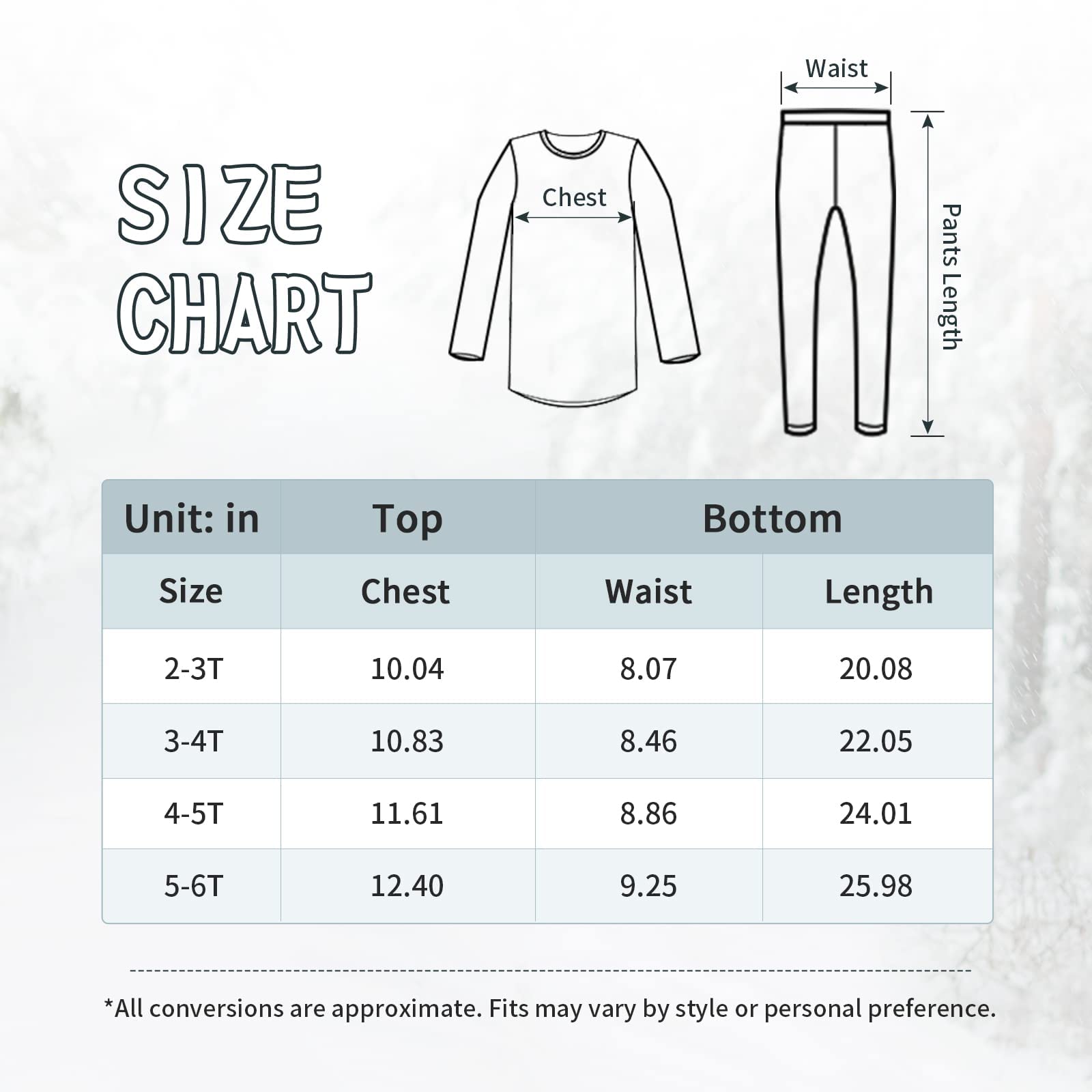 American Trends Boys Thermal Underwear Kids Long Johns Thermal Set Fleece Lined Base Layer Soft Warm Winter Thermals Sets for Toddler White 3T-4T