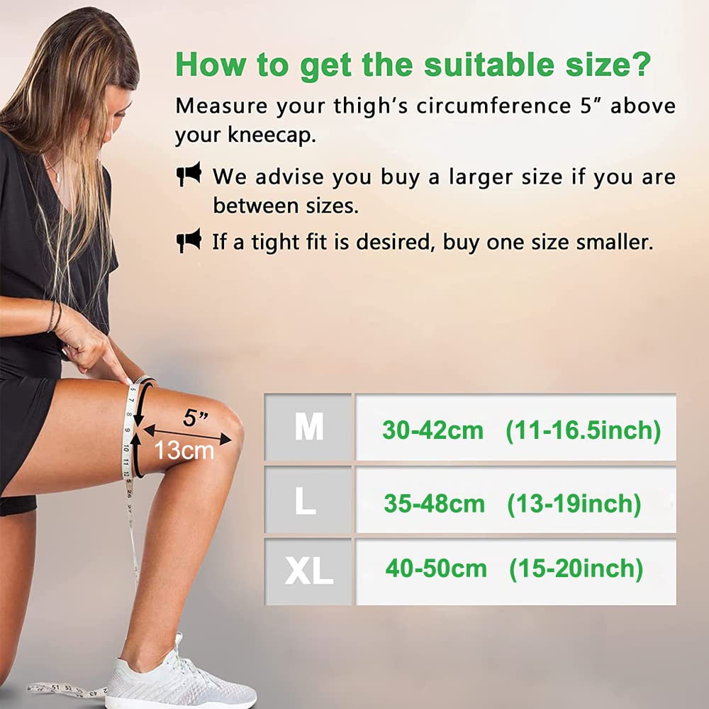 POKEAT 2Pcs Sports Lengthen Leg Compression Sleeve Knee Protector Non Slip Knee Brace Support for Joint Pain Relief and Injury Recovery,XL