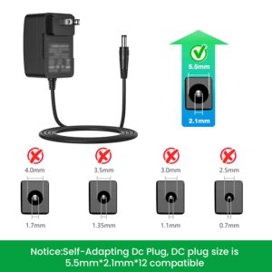 Auspow 12V 1.5A Power Adapter for Yamaha PA130 PA150, 12V 1.5A Power Supply for Yamaha PSR YPG YPT DGX DD EZ Series Keyboard (9.8 Ft Long Cord)