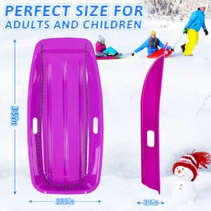 3-Packs,Snow Sled, sleds with Handles and Ropes,Plastics Snow Sled for Kids/Adults(Red+Purple+Blue)