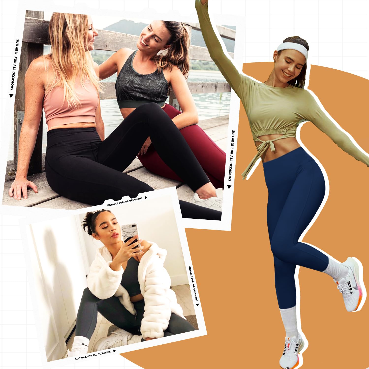 CTHH 4 Pack Leggings for Women Tummy Control-High Waisted Non See Through Black Soft Workout Yoga Pants