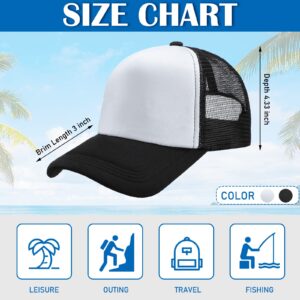 Giegxin 24 Pcs Trucker Hats Bulk Beach Hats for Men Mesh Back Ball Cap Rugged Classic Baseball Trucker Hat for Men and Women (Black, Black and White,Mesh Style)