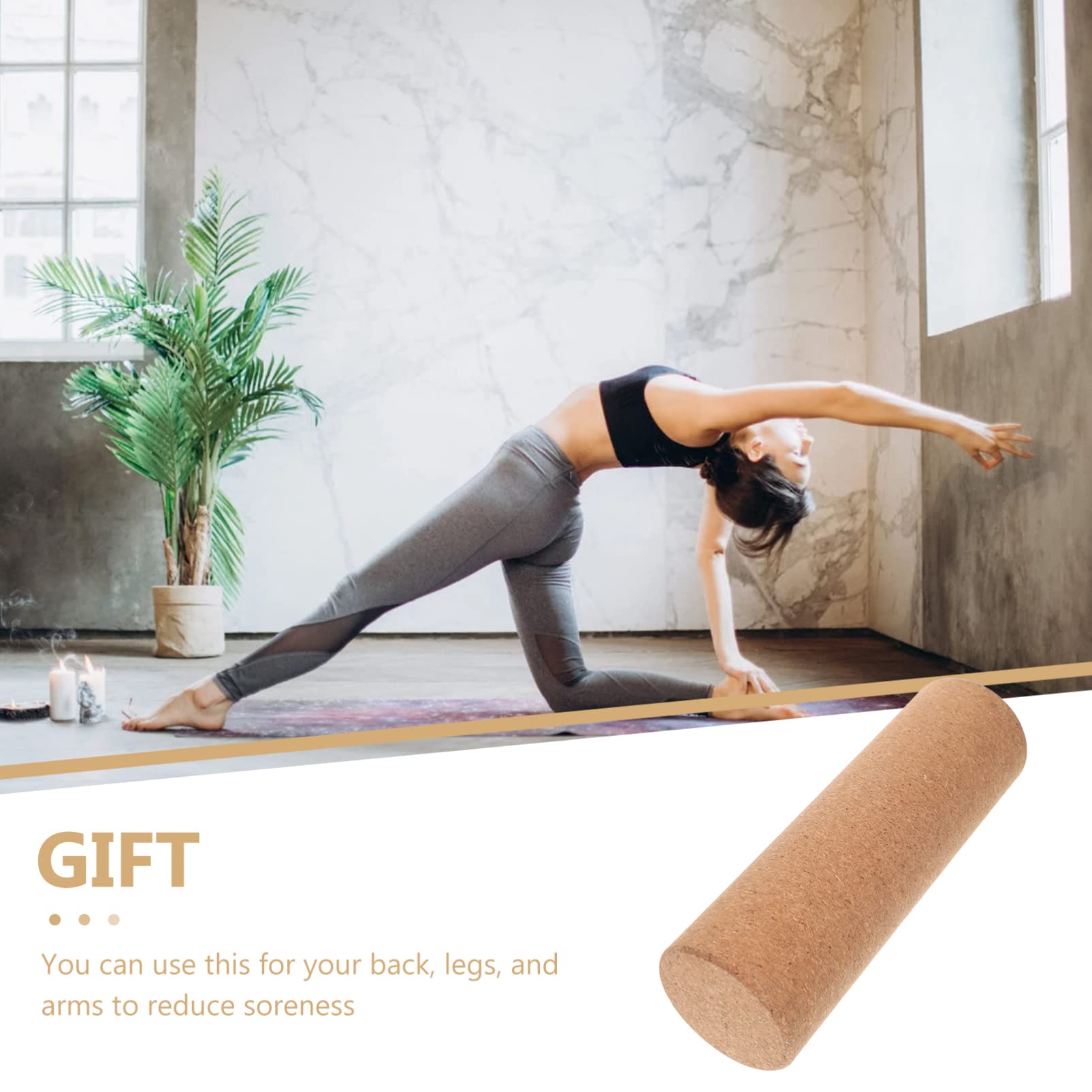 BESPORTBLE Yoga Column Sports Massager Circle Roller Yoga Training Column Portable Yoga Roller Pain Relief Yoga Roller Yoga Mat Massage Roller Cork Fitness Yoga Wheel Non-Slip