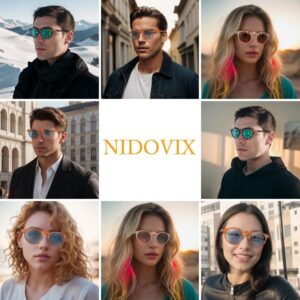 NIDOVIX Vintage Polarized Sunglasses for Men Women Round Retro Classic Fashion Eyewear UV400 Protection Sun Glasses (Amber/Brown)