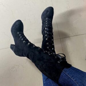 Cowboy Boots for Women Knee High, Womens Cowboy Boots Wide Calf Boots Bling Shoes Knee High Heels Sneakers Spring Fashion Summer Booties White Boots Vintage Shoes for Women Black