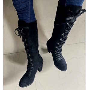 Cowboy Boots for Women Knee High, Womens Cowboy Boots Wide Calf Boots Bling Shoes Knee High Heels Sneakers Spring Fashion Summer Booties White Boots Vintage Shoes for Women Black