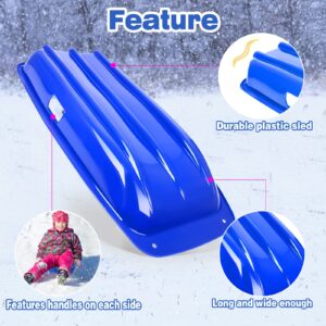 3-Packs,Snow Sled, sleds with Handles and Ropes,Plastics Snow Sled for Kids/Adults(Red+Purple+Blue)