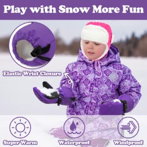 Sarfel Toddler Ski Gloves Toddler Snow Mittens Ages 2-4 Toddler Mittens Waterproof Toddler Gloves 3T Toddler Winter Gloves 4T