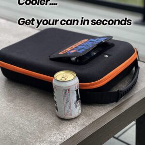 Quick 10 Insulated Carrying Case Cooler Bag for Beers, Wine and Beach - Open Flap to Quick Access 10 Cans - Includes Large Below Zero Gel ICE Pack Cools for 24 Hours - Perfect for Drinks, Beverages