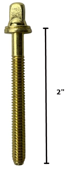 AIAS Brass Plated Tension Rods for Drums - (2 inch) - 12 Pack